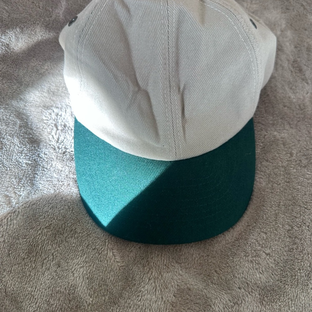 Green + cream baseball cap
